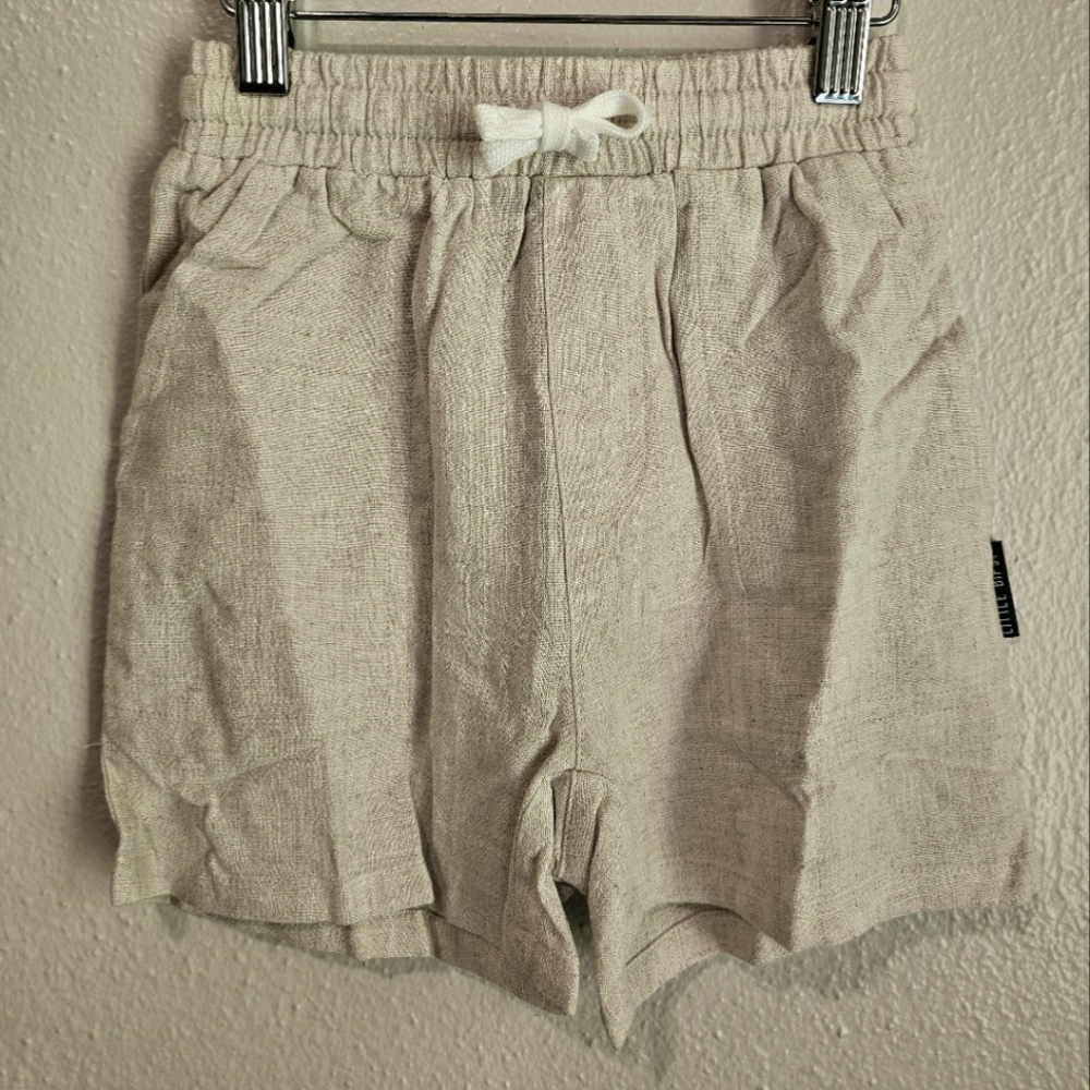 Little Bipsy Khaki Tan Linen Boys 5-6y Shorts